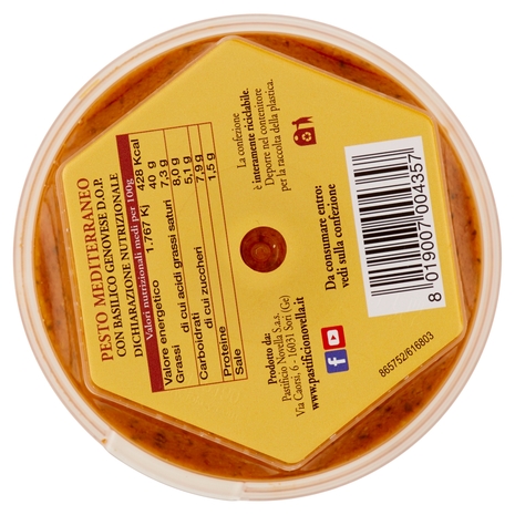 Pesto Mediterraneo con Basilico Genovese DOP, 130 g